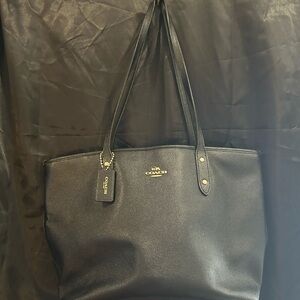 Coach Black Leather Tote